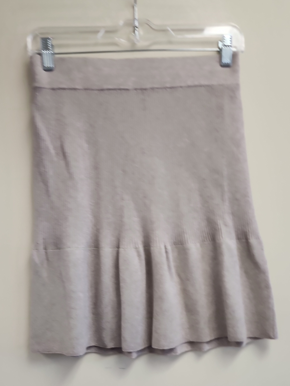 Sundays Taupe Knit Flounce Mini Skirt Size Large NWT